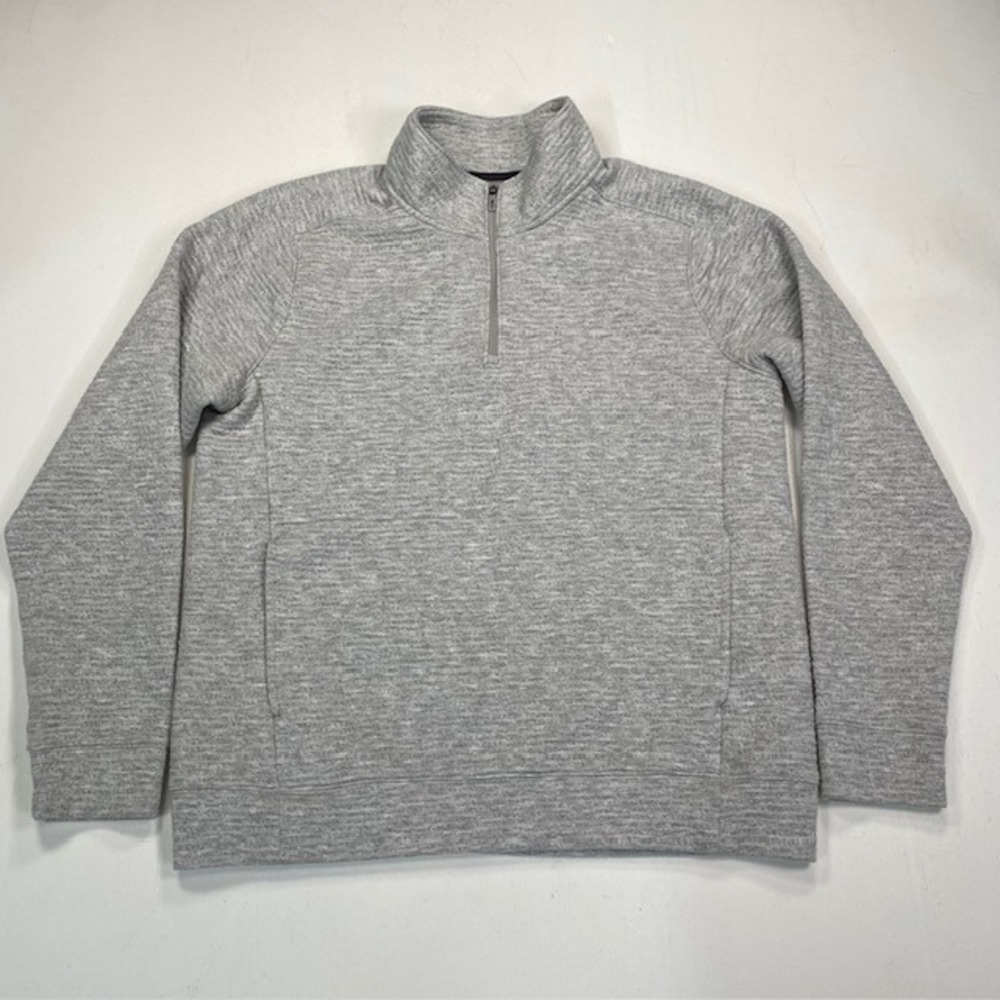 VRST Mens Quarter Zip Pullover Light Grey Heather Mock Neck Size M RN104141